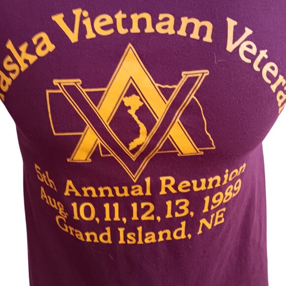 Vintage Mens T-shirt Single Stitch Small 1989 Small Vietnam Veterans POW MIA  S - Picture 5 of 5